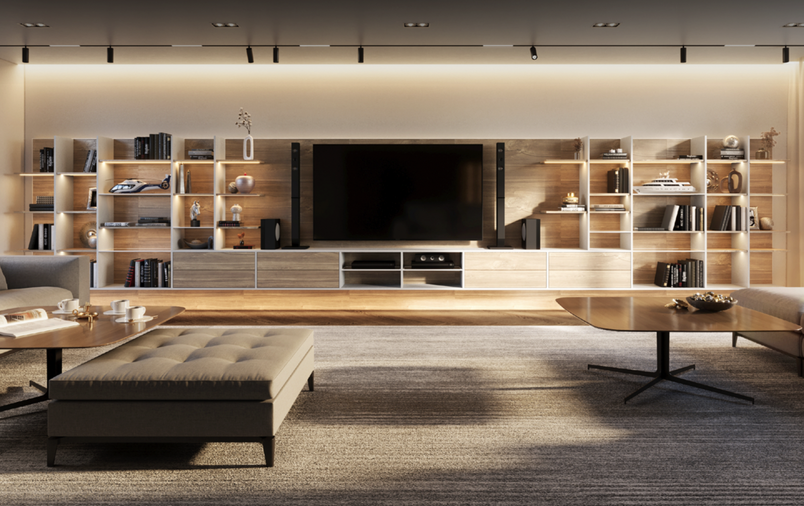 TV Wall Oasis: White